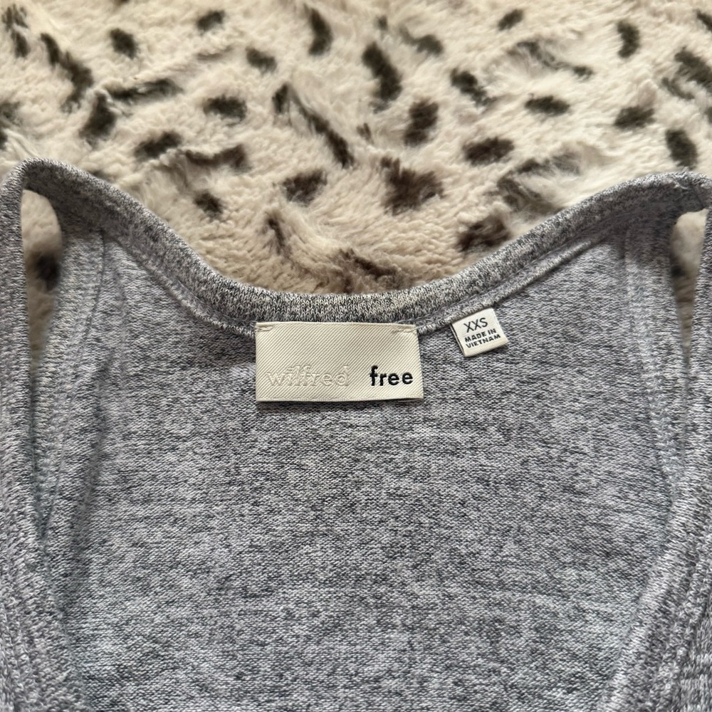 Aritzia Wilfred Free Light Heather Gray Exposed Back Yasmin Midi Dress - Picture 8 of 11